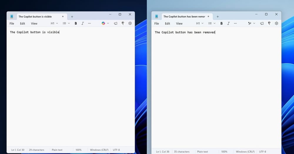 Microsoft, Windows 11'den Copilot Butonlarını Kaldırıyor