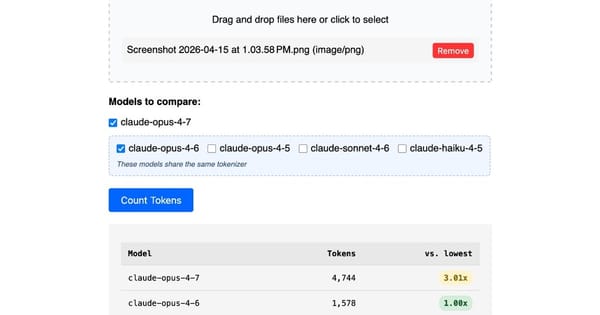 Simon Willison'dan Claude Token Counter'a Model Karşılaştırma Modu